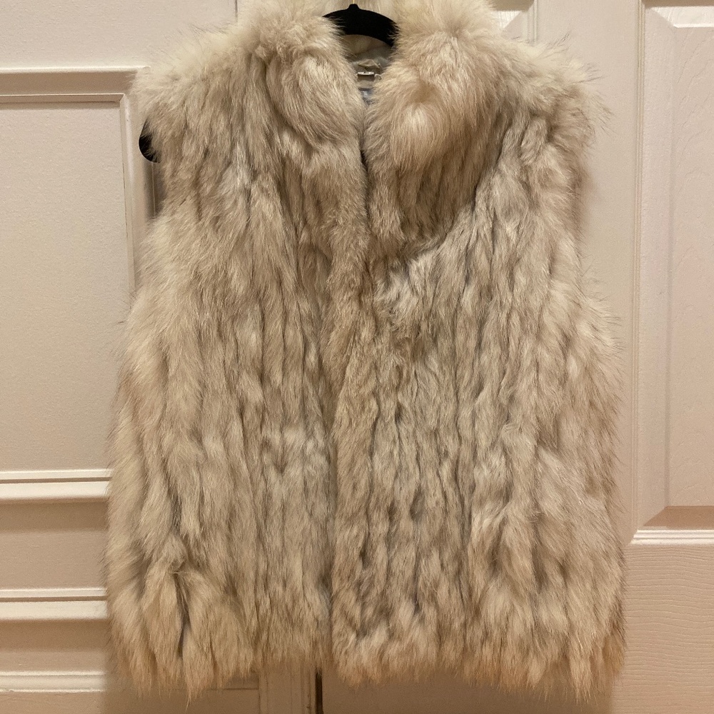 Vintage white fox vest